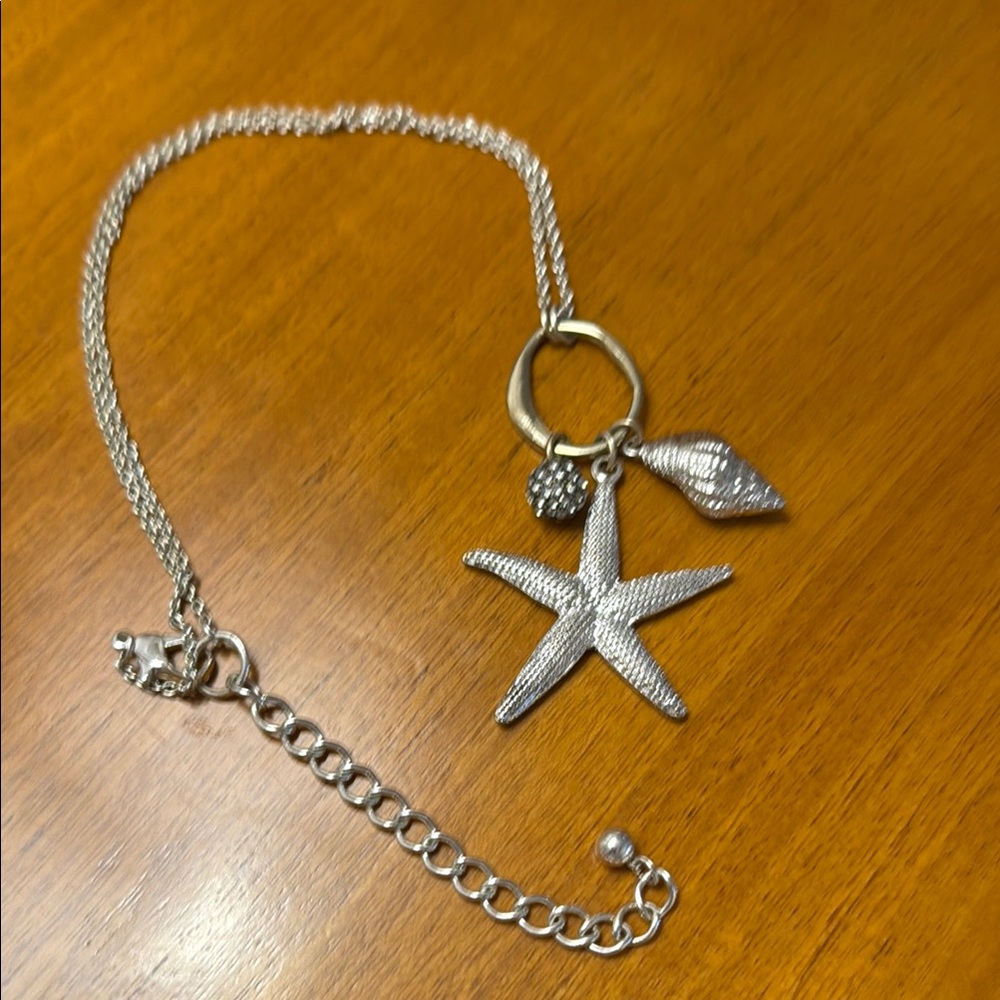 Silver Starfish Charm Necklace